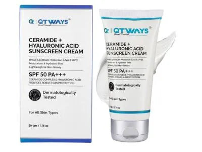 QTWAYS® – Ceramide + Hyaluronic Acid Sunscreen Cream